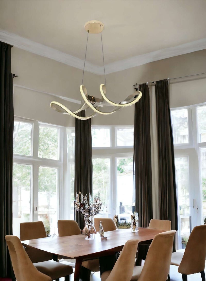 Visionary Home Using Adjustable Three Colour LED Chandelier (Warm/Cool/ Neutral Light) , Golden Body Unique Shape Pendant Light for Living Room, Lobby, Study Room, Kitchen, Bedroom, Dining Room, Cafe - Image 4