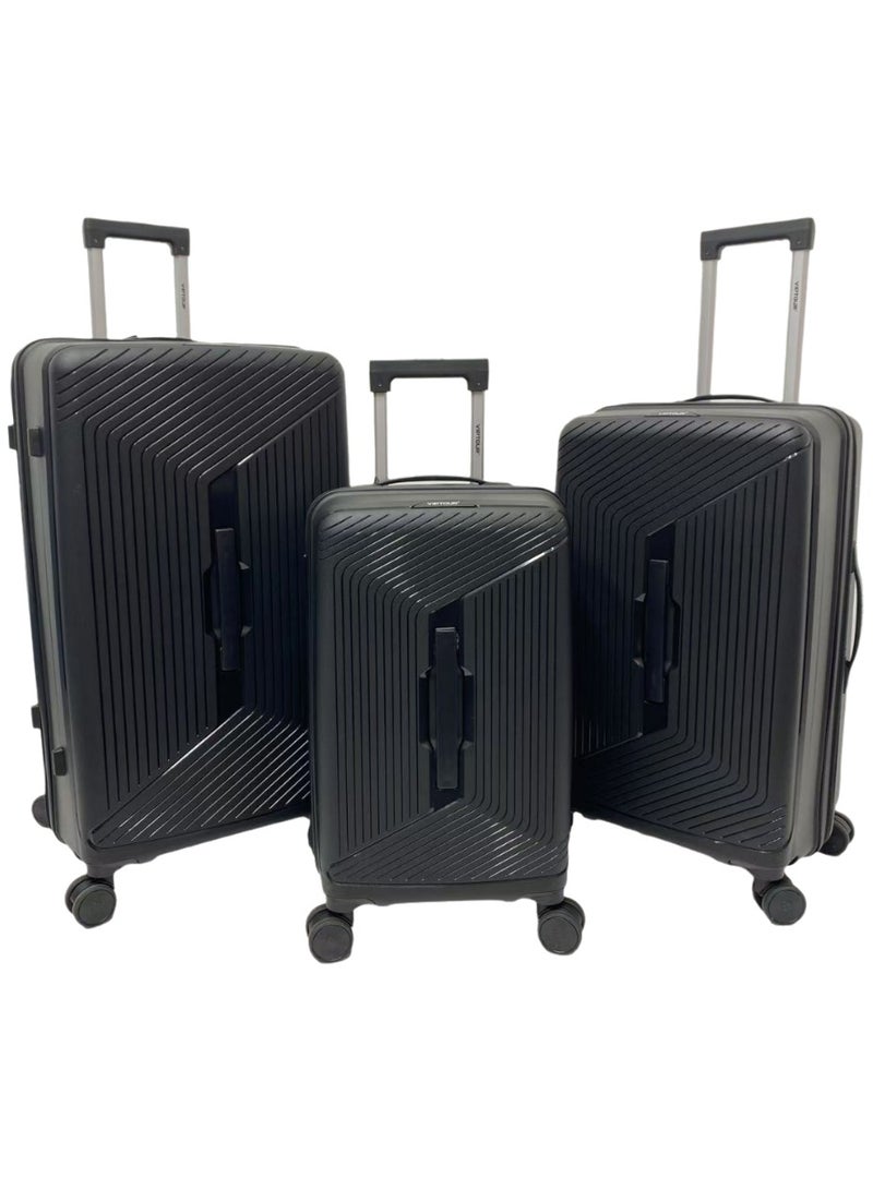 فيبتور مجموعة حقائب سفر بعجلات من 3 قطع، حقيبة سفر خفيفة الوزن بعجلات مزدوجة 360 درجة، حقيبة سفر مزودة بقفل إدارة أمن النقل ومقبض تلسكوبي - Image 1