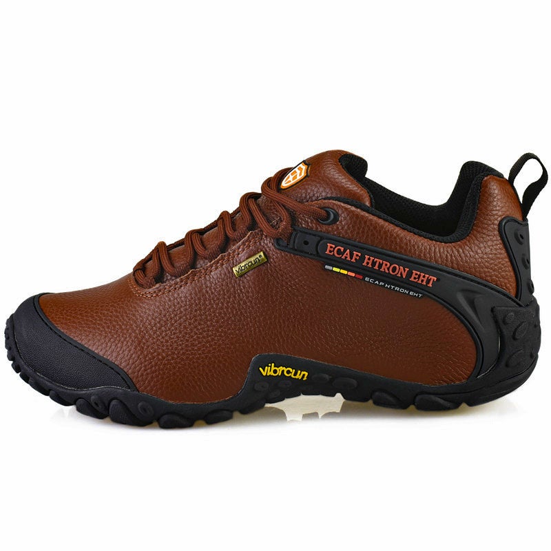 ECAF HTRON EHT autumn and winter New First layer cowhide outdoor mountaineering mens and womens foreign trade travel hiking climbing shoes Reddish Brown