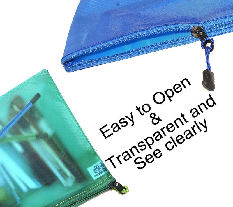 TULMAN Legal Size PVC Zipper Storage Pouch Pen Pencil Organizer Document Holder (39 x 26 cm) - Pack of 5 - Image 3