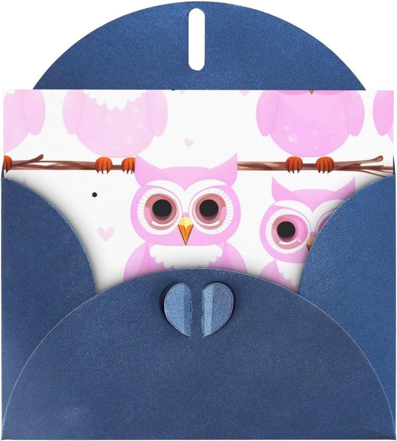Cute Owl Pearl Paper Greeting Card-Foldable Blank Card With Envelope, Shiny Sparkle Thank You Card For Birthday Wedding Christmas - Image 1