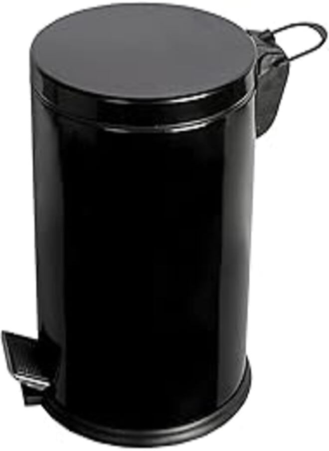 Generic - Stainless Steel Black Trash Bin with Pedal (12L) - Image 1