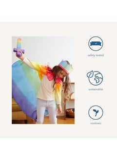 Sarah's Silks - Rainbow Cape For Kids Ages 3-8 | Montessori And Waldorf Toy Dress Up For Pretend Play | Birthday Gift For Boys And Girls  - Image 4