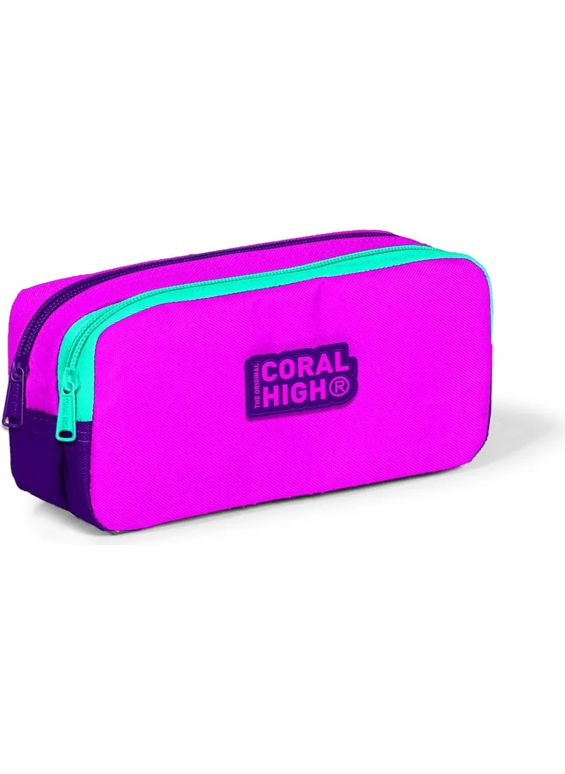 CORAL HIGH Kids Pink Purple Two Compartment Pencil Bag 12062
