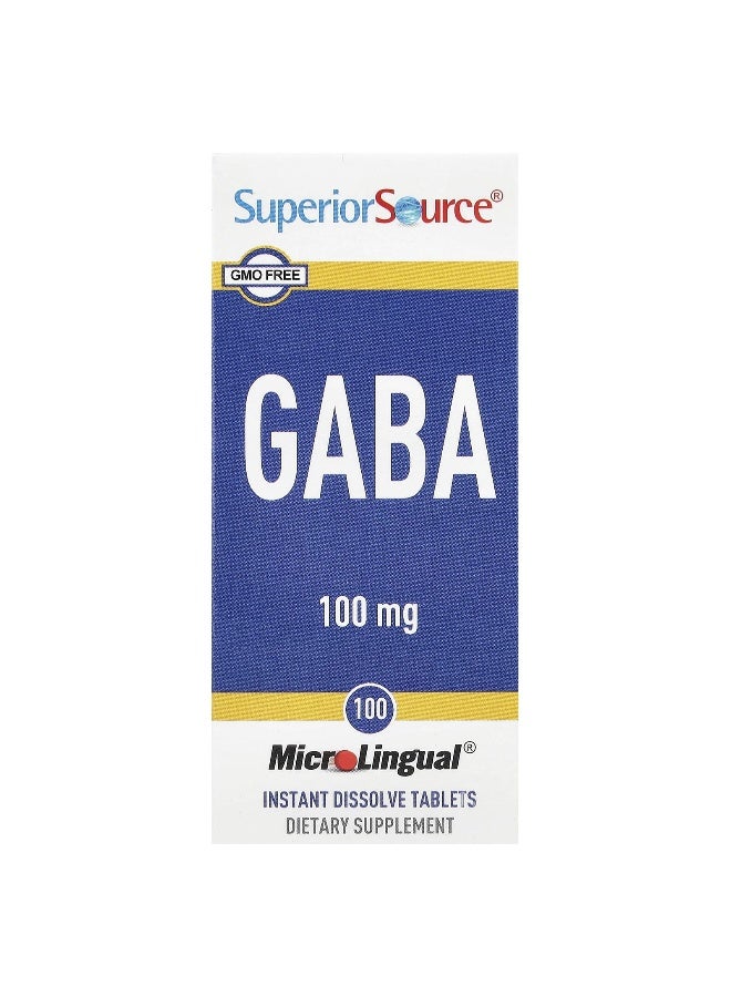 Superior Source, GABA, 100 mg, 100 MicroLingual® Instant Dissolve Tablets (Packaging may vary) - Image 1