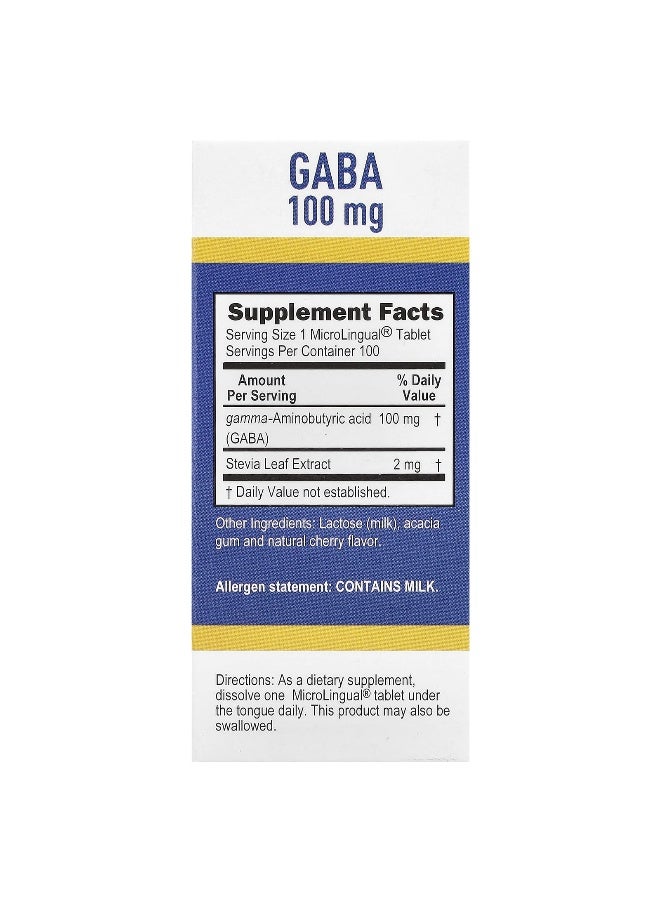 Superior Source, GABA, 100 mg, 100 MicroLingual® Instant Dissolve Tablets (Packaging may vary) - Image 2