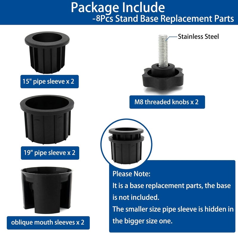 GHAMYEE 8PCS Umbrella Base Stand Hole Ring Plug Cover and Cap Patio Umbrella Stand Replacement Parts Umbrella Stand Base Insert Umbrella Pole Fastening Cap for Outdoor Patio Heavy Umbrella Base - Image 3