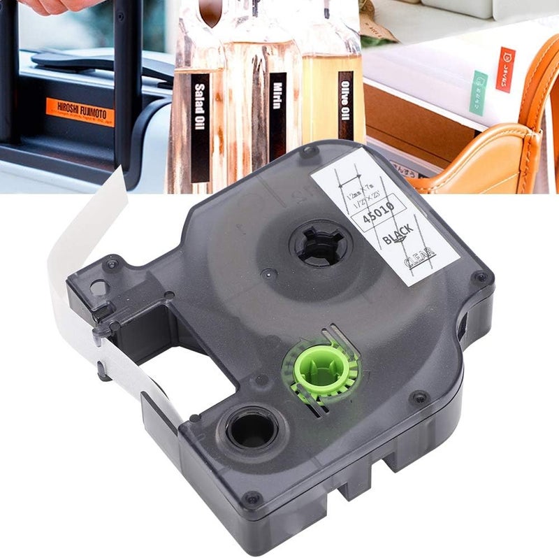 Label Tape Ribbon for DYMO, 12mm Black on Transparent, 7m Length - Durable PET Material, Clear Print Quality, Suitable for High Temperatures and Special Environments - Image 2