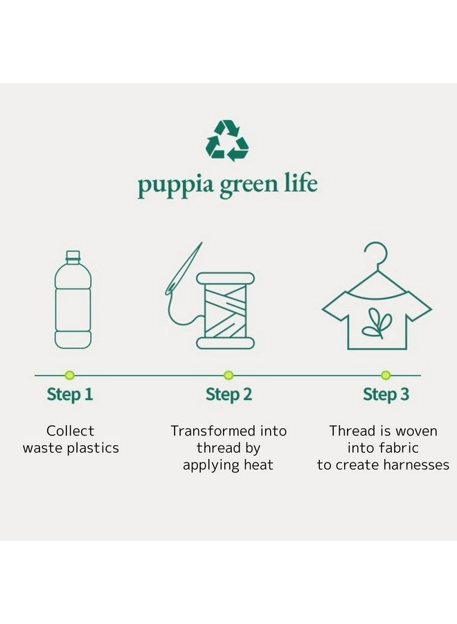 بوبيا سترة Puppia Eco Dog Harness صديقة للبيئة بدون شد مريحة للكلاب الصغيرة والمتوسطة، لون كاكي، مقاس صغير - Image 3