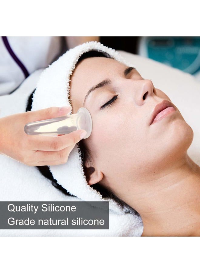 BBTO Cupping Facial Set for Face and Eye Cupping Massage, Facial Cupping Set Silicone Cups with Exfoliating Brush for Face Neck Skin (Small Medium, White). - Image 4