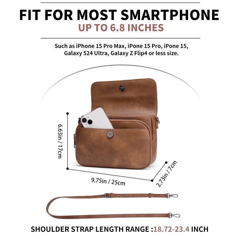 GAEKEAO Crossbody Bags for Women Crossbody Purses Vegan Leather Cell Phone Purse Travel Shoulder Bag Handbags with Card Slots - Image 4