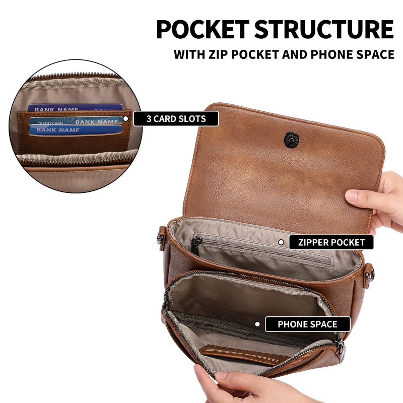 GAEKEAO Crossbody Bags for Women Crossbody Purses Vegan Leather Cell Phone Purse Travel Shoulder Bag Handbags with Card Slots - Image 5