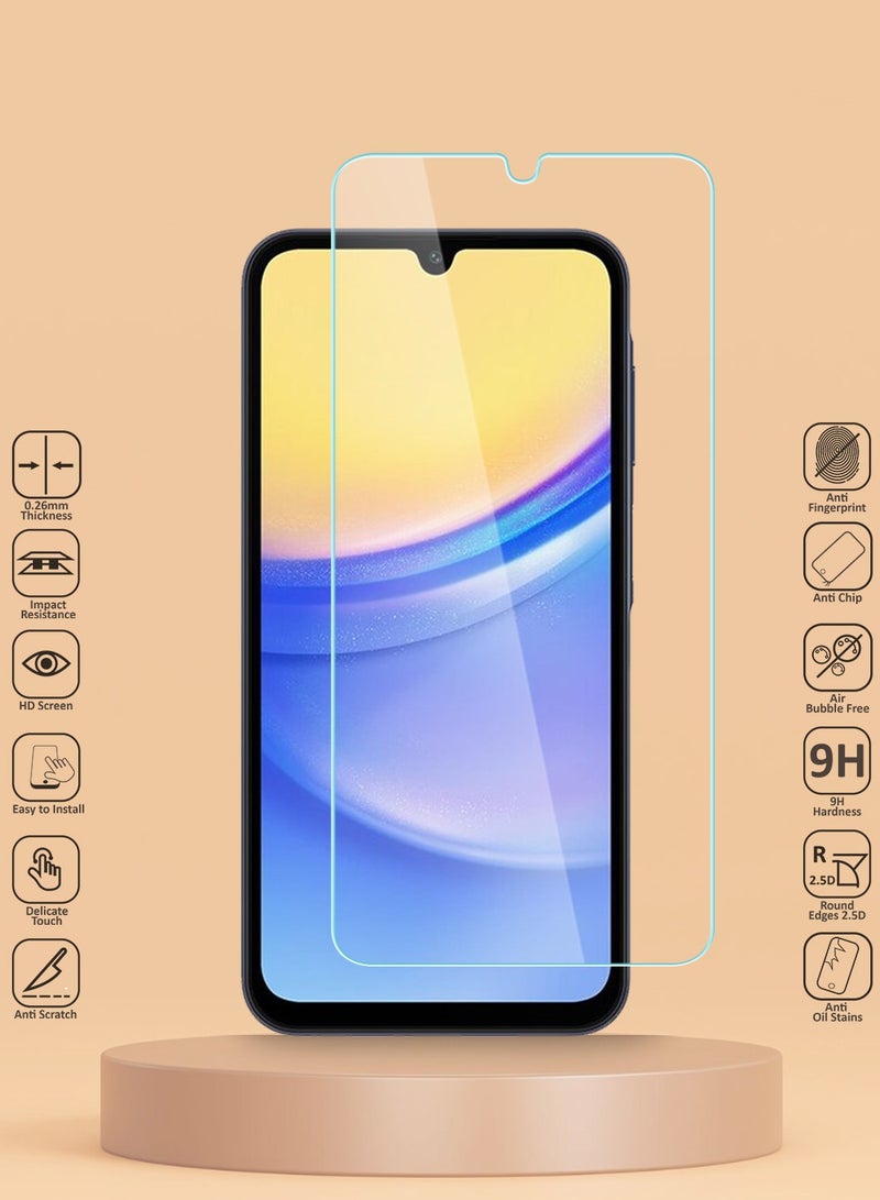 Techie HD Tempered Glass Screen Protector for Samsung Galaxy A15 5G - Anti Reflection Anti Bubbles 9H Hardness 0.33 mm Rounded Edges Easy Installation - Image 2