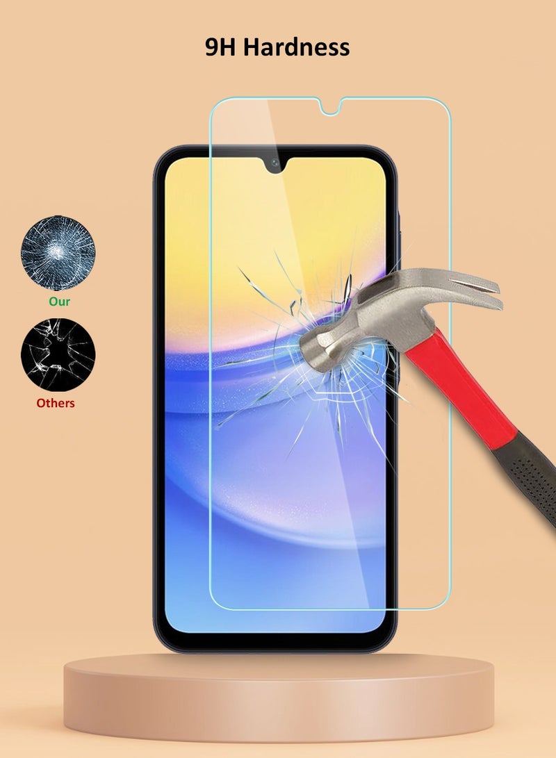 Techie HD Tempered Glass Screen Protector for Samsung Galaxy A15 5G - Anti Reflection Anti Bubbles 9H Hardness 0.33 mm Rounded Edges Easy Installation - Image 3