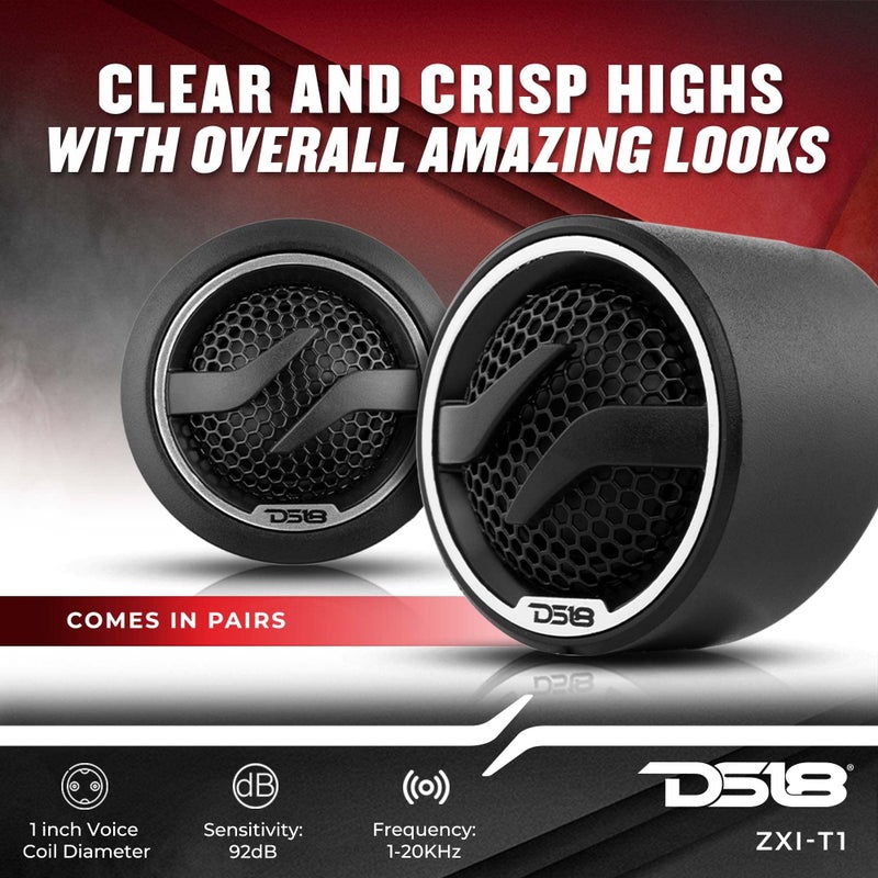 DS18 ZXI-T1 1.7 Inches Pei Dome Car Audio Tweeter with 1" Aluminum Voice Coil 100 Watts Peak 4 Ohms - Image 3