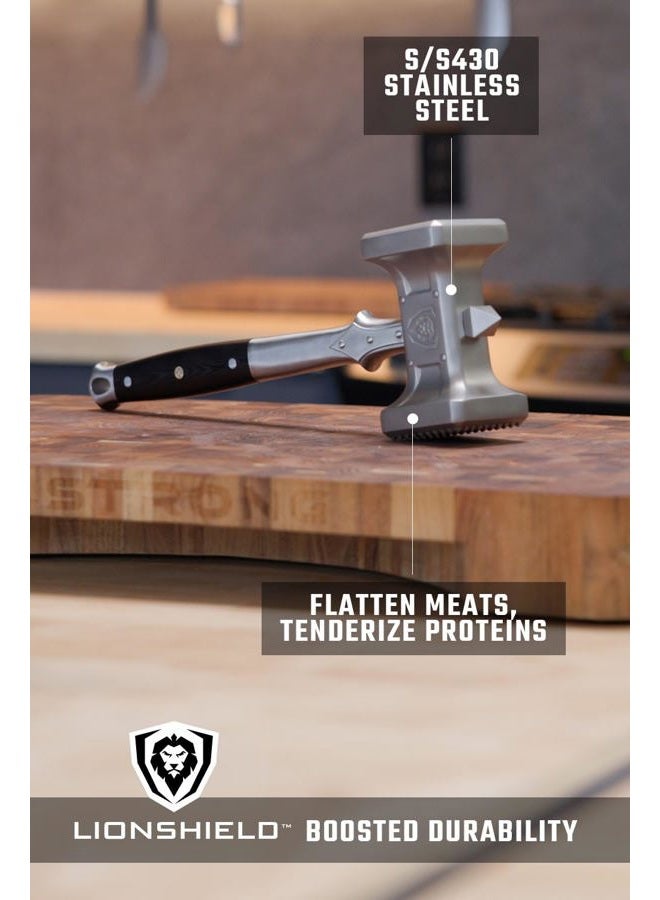 Dalstrong Meat Tenderizer Tool - Dual Sided, Heavy Duty & Extra-Large Meat Hammer - High-Carbon Stainless Steel - Meat Mallet - Pounder - G10 Handle - Image 5