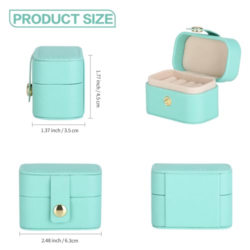 KUKUVR Small Travel Jewelry Box For Ring Stud Earring, Mini Jewelry Ring Holder for Multiple Rings, Portable Jewelry Storage Organizer Case (Blue) - Image 2