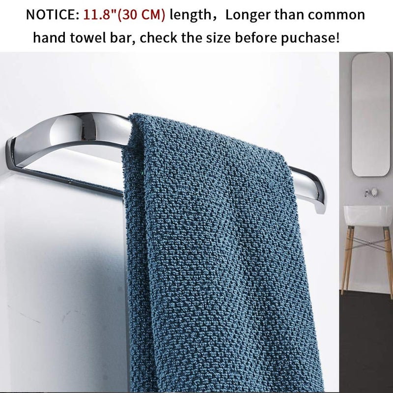 BESy Brass Hand Towel Bar for Bathroom Polished Chrome Bathroom Accessories Fixtures, Rustproof Wall Mounted Towel Rack Hanger, 12 Inch - Image 3