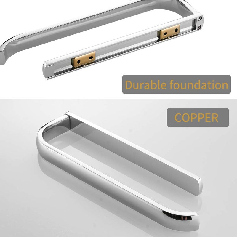 BESy Brass Hand Towel Bar for Bathroom Polished Chrome Bathroom Accessories Fixtures, Rustproof Wall Mounted Towel Rack Hanger, 12 Inch - Image 4