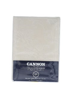 Cannon 2-Piece Premium Quality T300 Cotton Jacquard Pillowcase Beige 50 x 75cm CN PCQ2PCT300-BGED  - Image 1