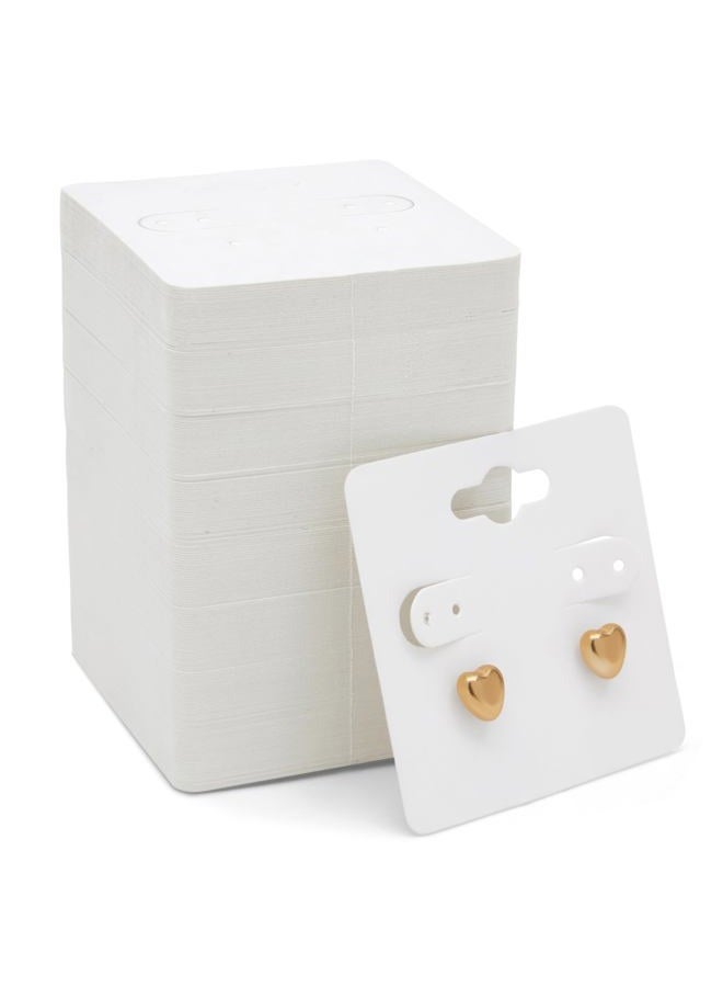 Juvale Earring Cards - 200-Pack Hanging Earring Card Holder, Paper Jewelry Display Cards for Earrings, Ear Studs, White, 2 x 2 Inches - Image 1