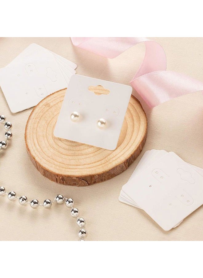 Juvale Earring Cards - 200-Pack Hanging Earring Card Holder, Paper Jewelry Display Cards for Earrings, Ear Studs, White, 2 x 2 Inches - Image 2