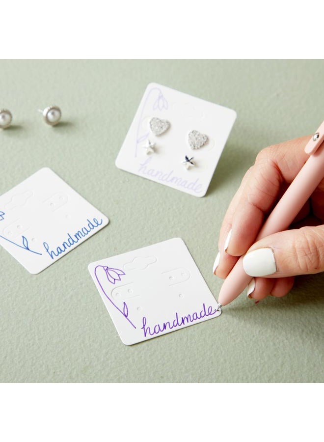 Juvale Earring Cards - 200-Pack Hanging Earring Card Holder, Paper Jewelry Display Cards for Earrings, Ear Studs, White, 2 x 2 Inches - Image 4