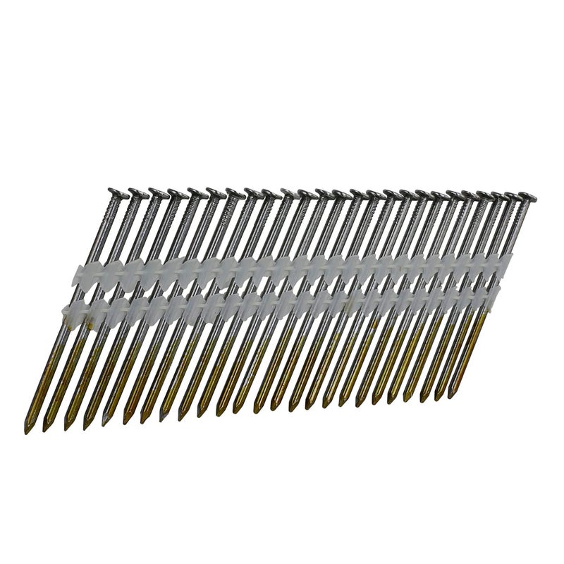 NuMax 21 131 x 3 Plastic Collated Bright Framing Nails Smooth Shank Full Round Head 500 Count Durable Nails for Framing Decking Subfloors FRN1313B500