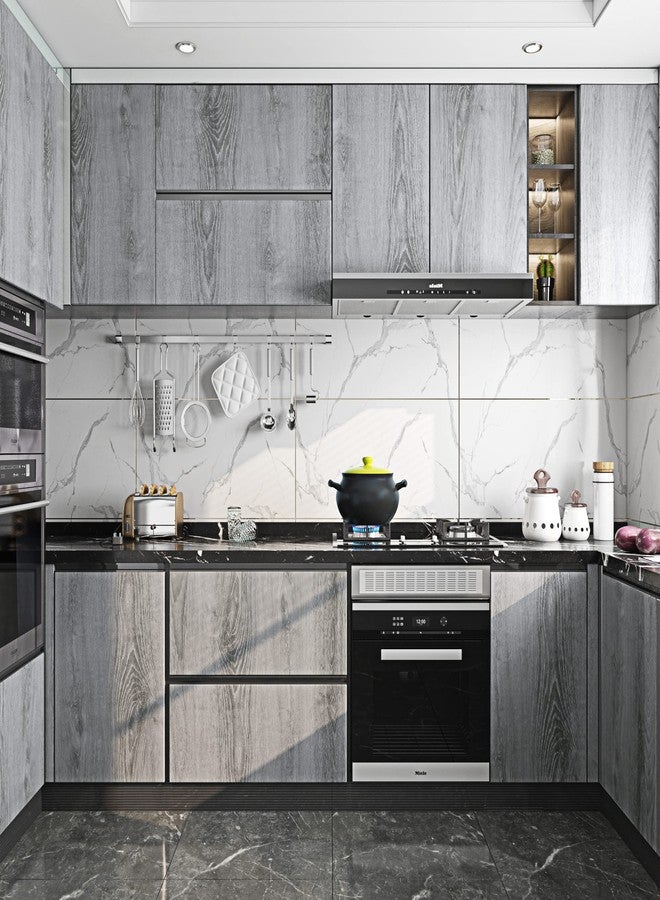 FunStick Grey Wood Contact Paper Peel and Stick Wood Wallpaper Thick Maple Wood Grain Contact Paper for Kitchen Cabinet Wood Adhesive Vinyl Wall Paper for Countertops Table Removable 15.8" x 78.8" - Image 3