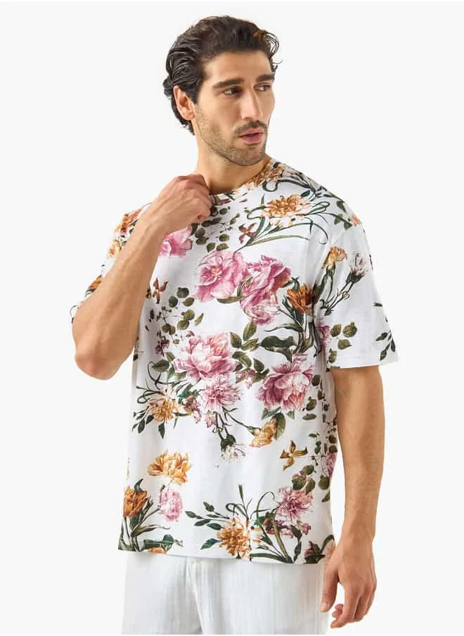 ايكونيك Printed Crew Neck Tee For Male