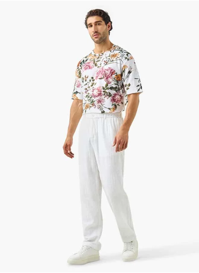 ايكونيك Printed Crew Neck Tee For Male