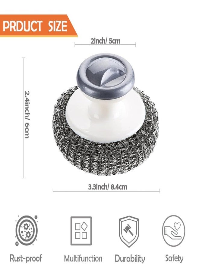 Aannie 2Pcs Multipurpose Wire Dishwashing Steel Scrubber, Non Scratch Dish Wash Steel Wire, Washing Dishes, Sinks, Vessels, Bathroom Scrubber Brush, Dish Washer Scrubber with Handle, Utensils Cleaner - Image 2