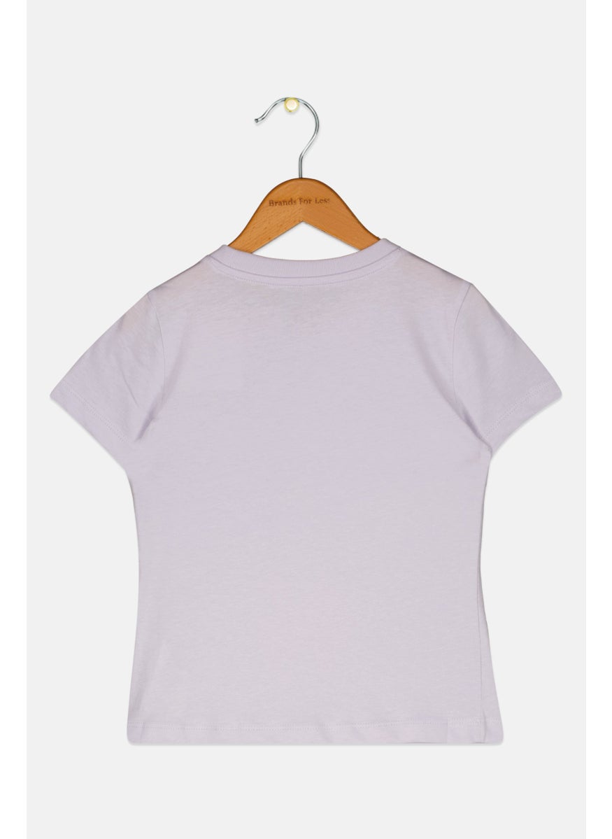 PUMA - Kids Girl Brand Logo Tee, Lavender - Image 1