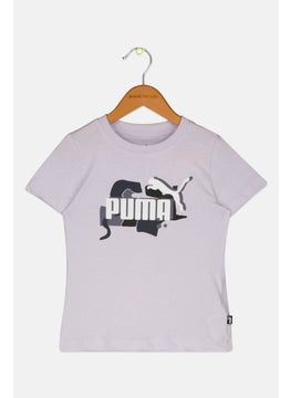 Kids Girl Brand Logo Tee, Lavender
