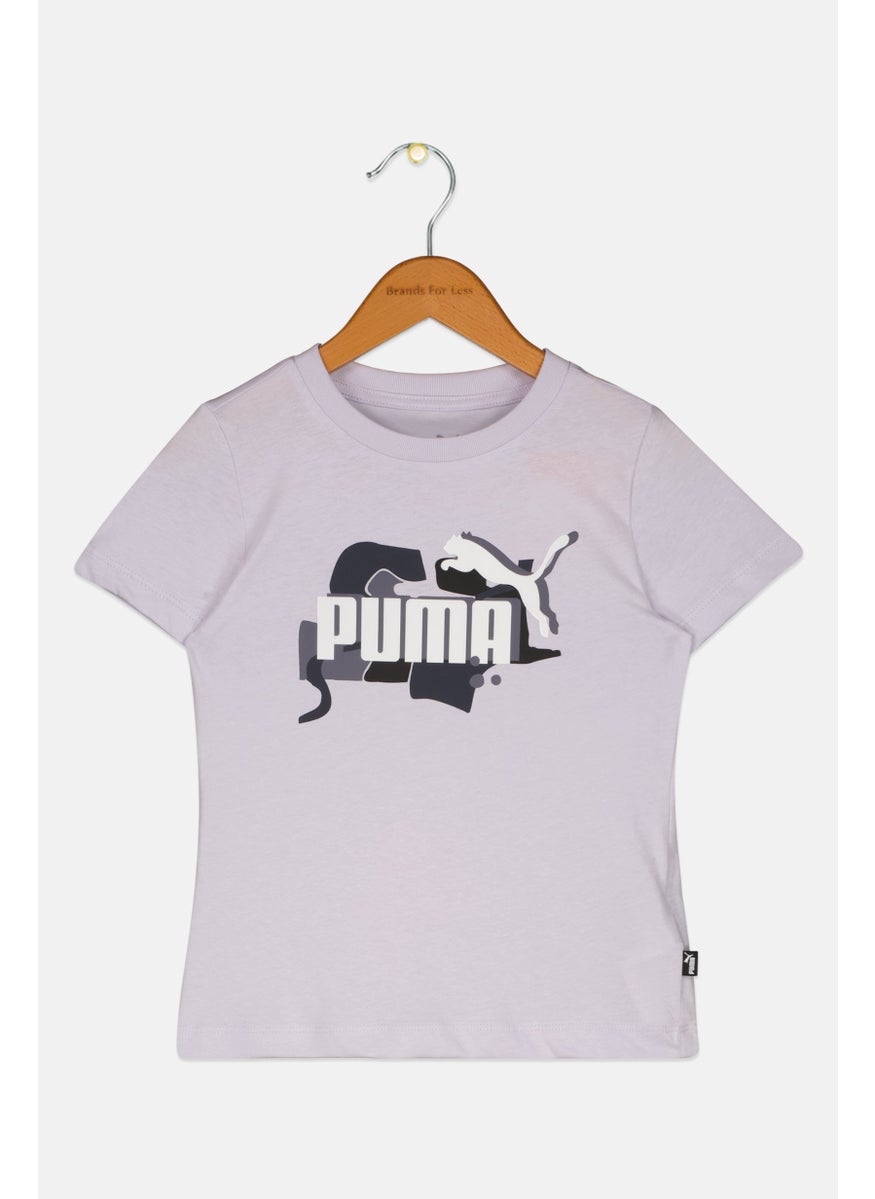 PUMA - Kids Girl Brand Logo Tee, Lavender - Image 1