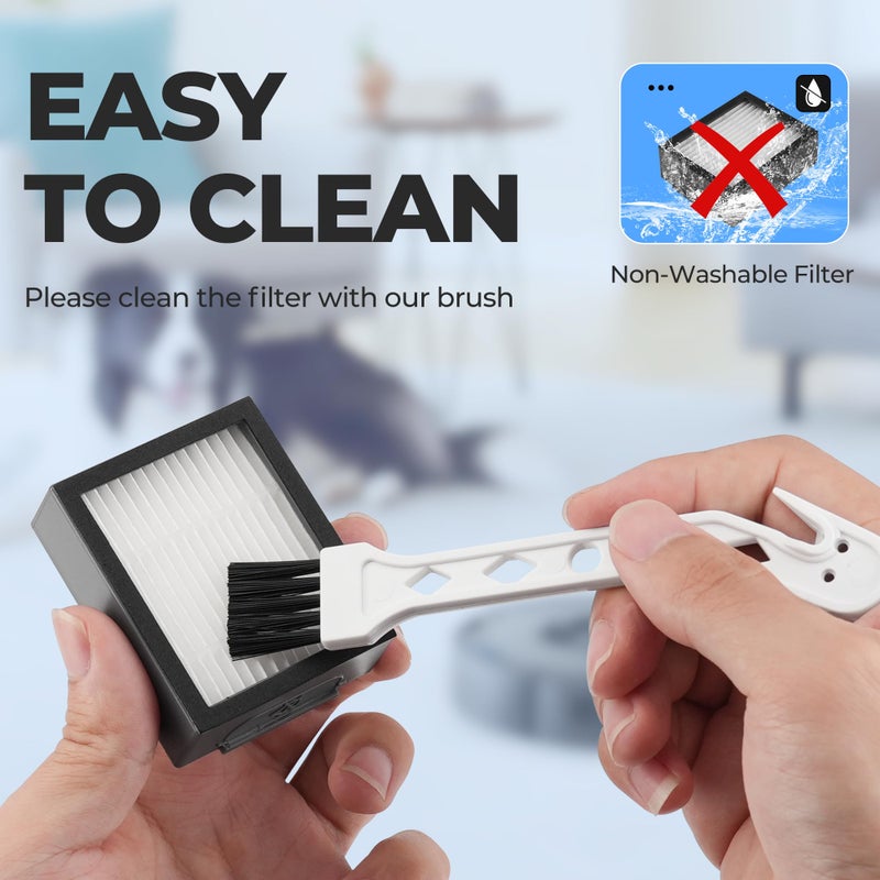 Funmit Filter Replacement for Roomba E I & J Series i7 i7+/plus i3 i3+ E5 E6 E7 i4 i6 i6+ i8 i8+ Vacuum Cleaners Parts, 6 Pack 4639161 High Efficiency Filters + 1 Cleaning Brush - Image 4