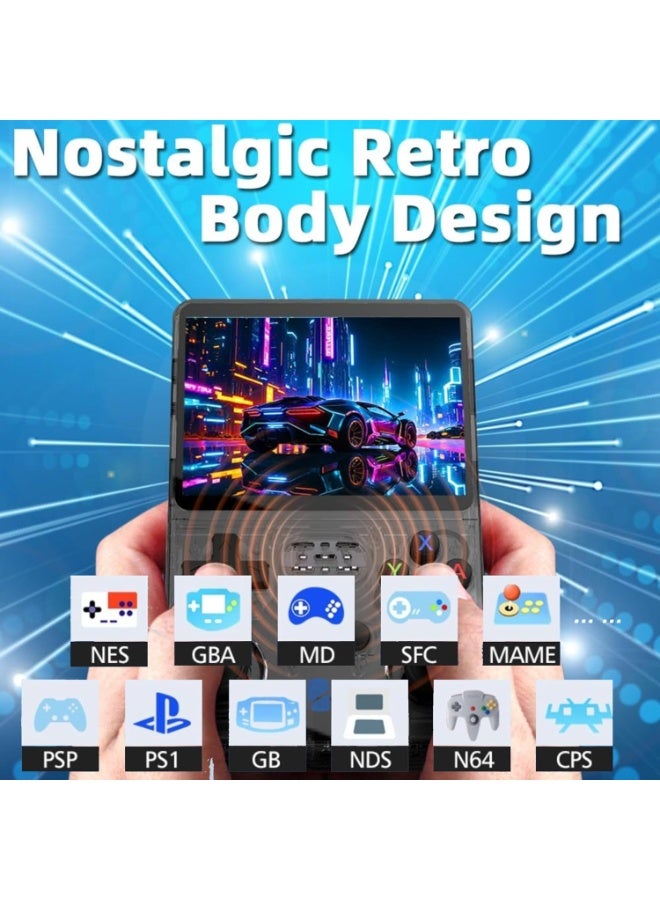 DIGI CORE R36S Game Console 3.5 Inch Portable Retro Game Console Built-in 15000+ Games With Open Source Linux System With 64GB Memory Card Video Games Console 3500mAh Battery IPS Screen Toys And Games For Kids And Adults Transparent Black  - Image 2