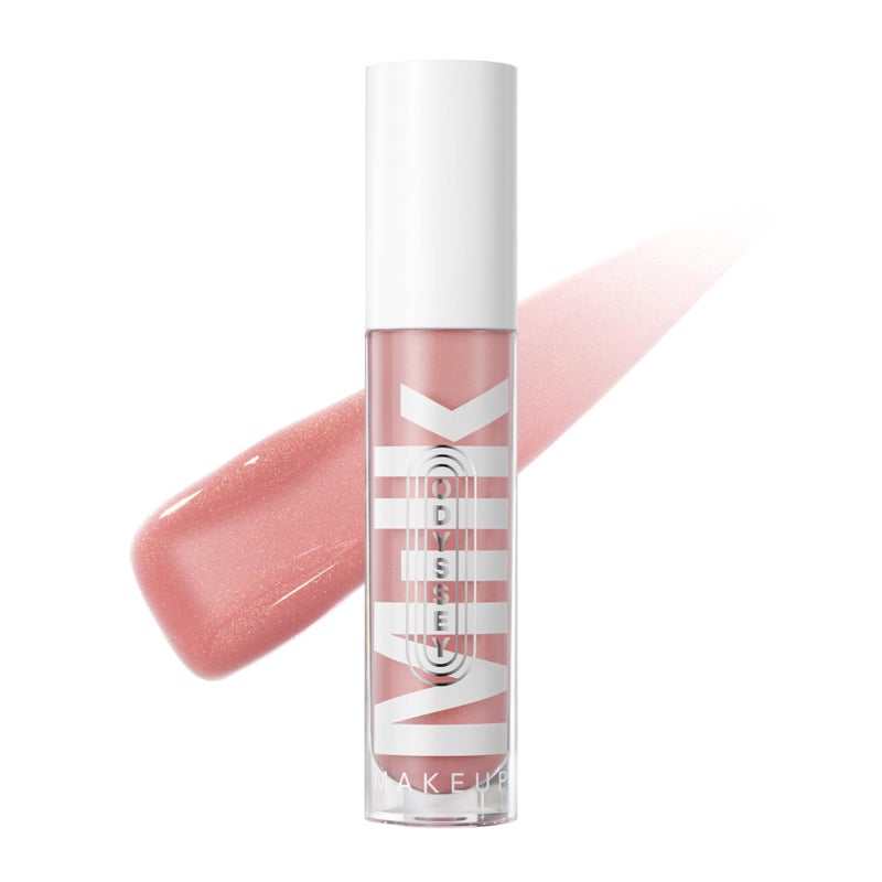 Milk Makeup Odyssey Lip Gloss â€“ Non-Sticky, Hydrating + Sheer-Tinted Gloss with Long-Lasting, High Shine Finish â€“ Vegan Formula Nourishes with Jojoba Oil â€“ Soul Search (Light Pink Shimmer), 0.2oz - Image 1