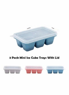 Y&D Ice Cube Tray Silicone Refrigerator Sealed Anti-Smell 6 Compartment Box Stackable Small Mold with Lid Suitable for Beverages 3 Pieces  - Image 2