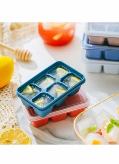 Y&D Ice Cube Tray Silicone Refrigerator Sealed Anti-Smell 6 Compartment Box Stackable Small Mold with Lid Suitable for Beverages 3 Pieces  - Image 3