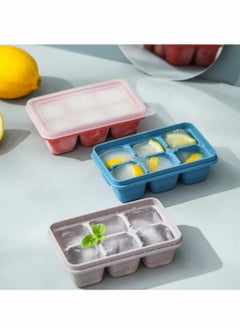 Y&D Ice Cube Tray Silicone Refrigerator Sealed Anti-Smell 6 Compartment Box Stackable Small Mold with Lid Suitable for Beverages 3 Pieces  - Image 4