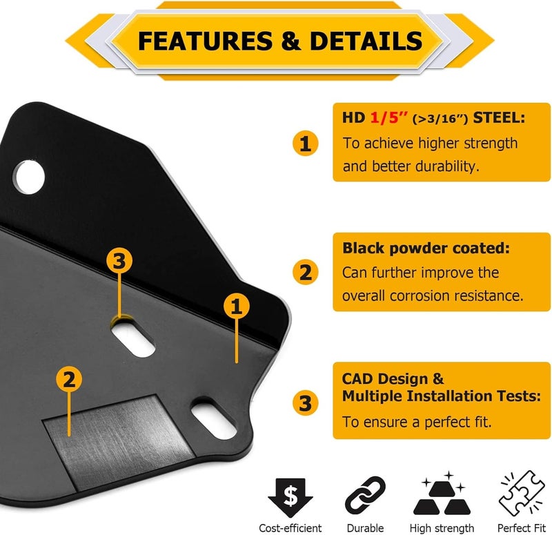 WeiSen Heavy Duty Winch Mount Bracket Plate for Kawasaki Brute Force 650 750 (2005-2023) - Image 2