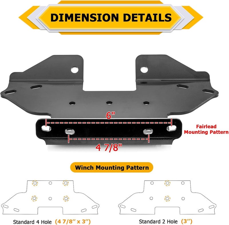 WeiSen Heavy Duty Winch Mount Bracket Plate for Kawasaki Brute Force 650 750 (2005-2023) - Image 4