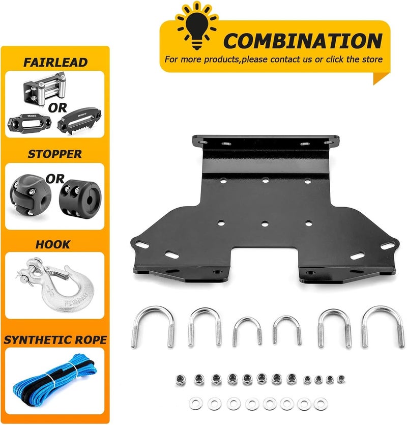WeiSen Heavy Duty Winch Mount Bracket Plate for Kawasaki Brute Force 650 750 (2005-2023) - Image 5
