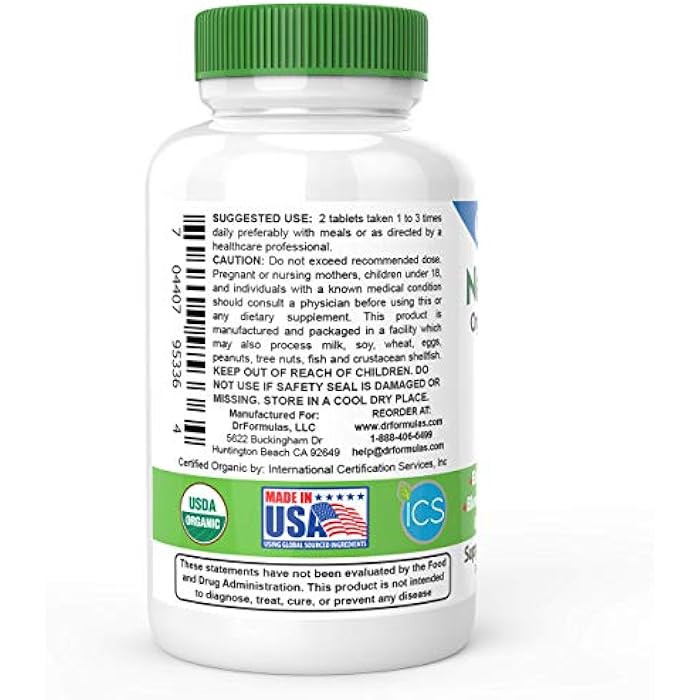 DrFormulas Organic Prebiotic Fiber for Constipation Relief | Nexabiotic Superfood Tabs for Probiotic Digestive Health, 60 Tablets - Image 3
