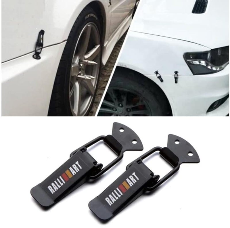 AutoBizarre Car Bumper Security Hook Lock Clips Kit Quick Release Fasteners Ralli Art Bumper Clips for Car Bumpers, Fenders, Trunk and Hatch Lids Compatible with All Cars (Set of 2) - Image 1