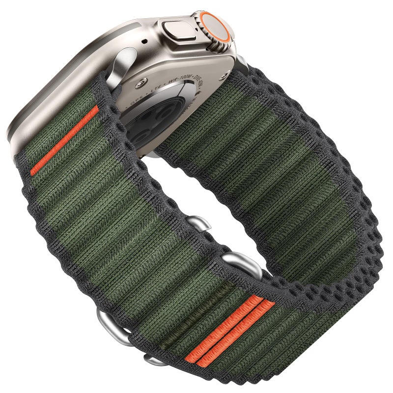 Suitisbest أساور رياضية متوافقة مع ساعة آبل ألترا 49/46/45/44/42 مم، حزام نايلون مرن مع خطاف S لساعة آبل ألترا SE سلسلة 10-3 - Image 1