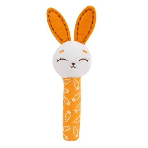 Mirada Soft Plush Bunny Rattle Toy for Babies – 18cm Squeeze Handle with Squeaky Sound | Cute Toddler Toy for Early Skill & Sensory Development – 18cm - Image 3