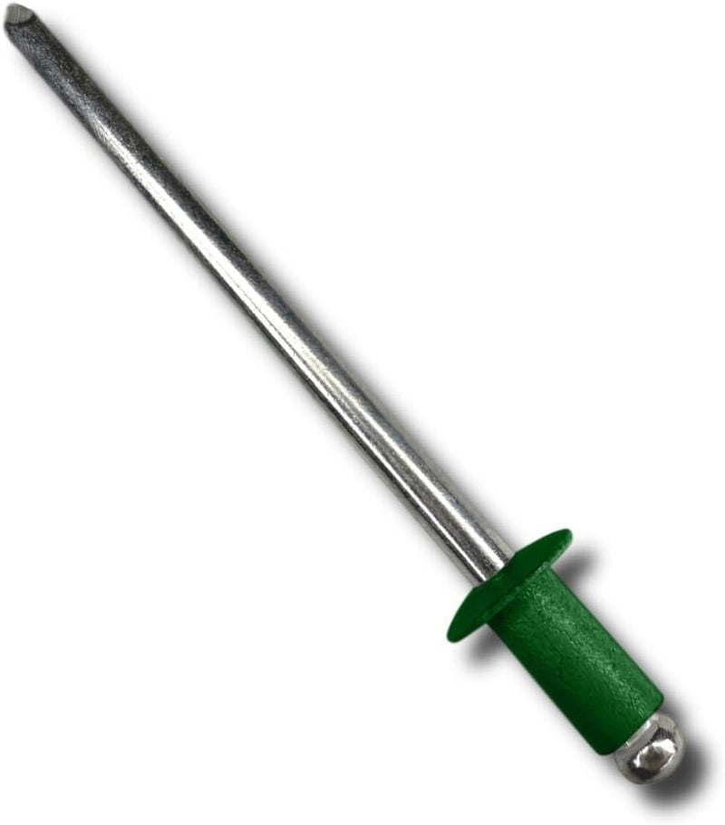 EAGLE 1 Blind Aluminum Pop Rivets (1/8" x 1/4", #42) Blind Pop Rivets - Gutter pop Rivets - Many Colors With Free 1/8" drill bit included (100 pcs, Green) - Image 1