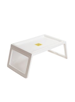 كونسيبت هوم طقم طاولة سرير قابل للطي مكون من قطعتين باللون الأبيض 68x35.8x27.5 سم  - Image 2